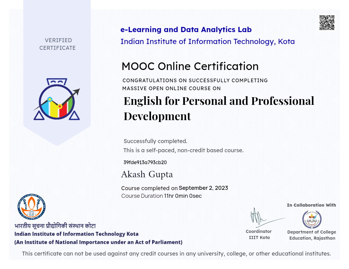 English for Personal and Professional Development