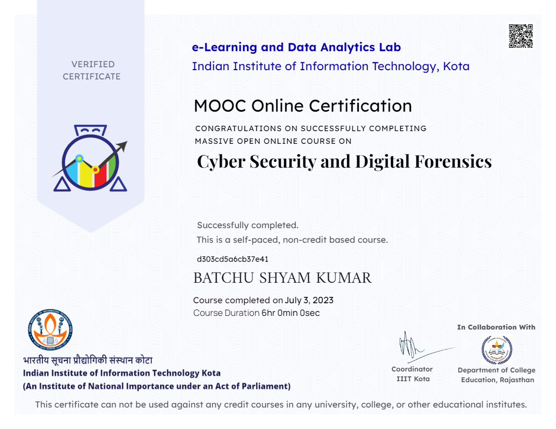 Cyber Security and Digital Forensics